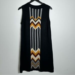 Missoni For Target Sleeveless Sweater Dress, Size M, Black Gray Brown Cream